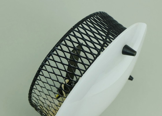 Image 1 of 1950s sconce tele ambiance metal mesh with white acrylic shade