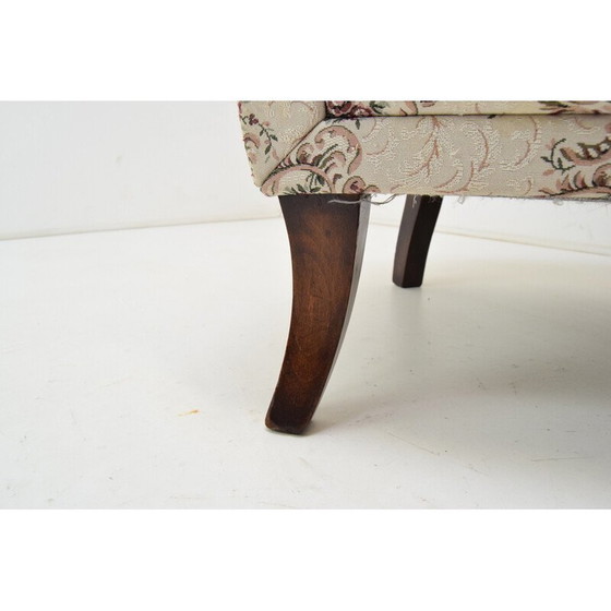 Image 1 of Coppia di poltrone vintage in tessuto e legno, Cecoslovacchia 1950