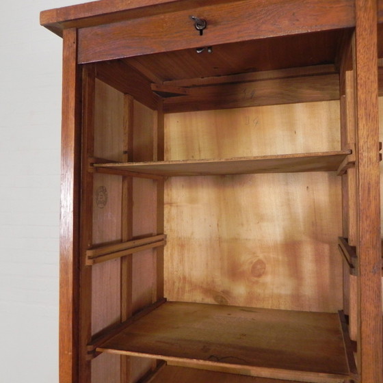 Image 1 of Oak Shutter Cabinet With 3 Shutters, 180 Cm High