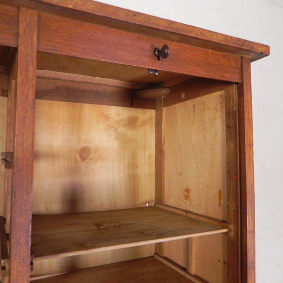 Image 1 of Oak Shutter Cabinet With 3 Shutters, 180 Cm High