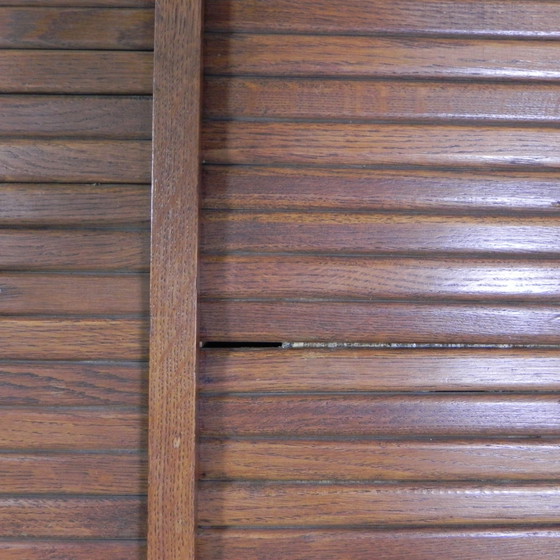 Image 1 of Oak Shutter Cabinet With 3 Shutters, 180 Cm High