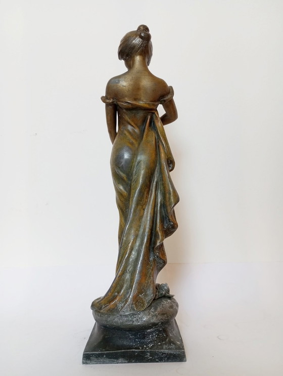 Image 1 of A.J. Scotte - 'L'Espiègle'- 'Mischievous' Art-Nouveau Lady Sculpture Paris 1905