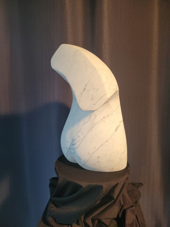 Image 1 of Marion de Goey Marble Sculpture 'Pose For Picture'.