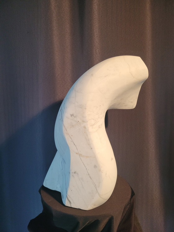 Image 1 of Marion de Goey Marble Sculpture 'Pose For Picture'.