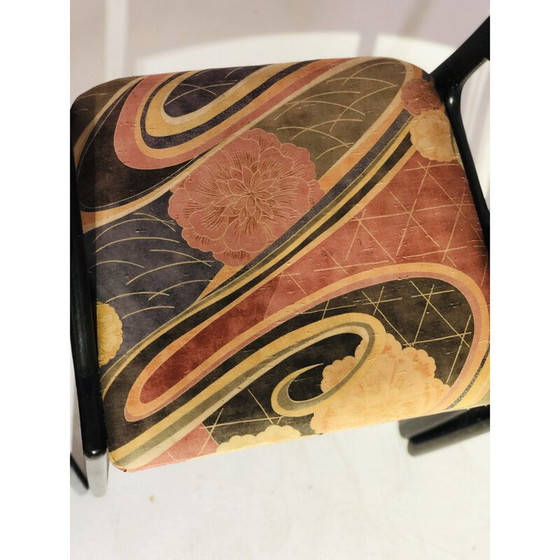 Image 1 of Set di 4 sedie vintage in legno e tessuto, 1970