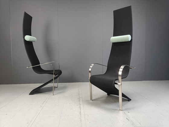 Image 1 of Postmodern King Dining Chairs By Belgochrom - Set Of 6 