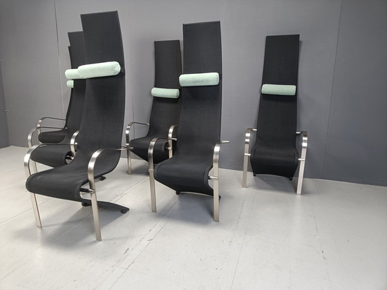 Image 1 of Postmodern King Dining Chairs By Belgochrom - Set Of 6 