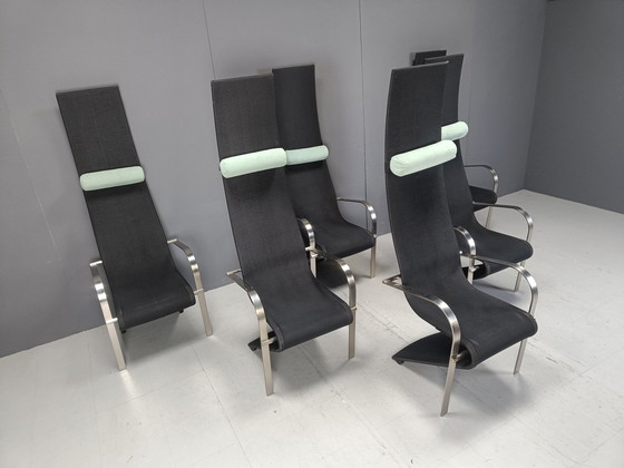 Image 1 of Postmodern King Dining Chairs By Belgochrom - Set Of 6 