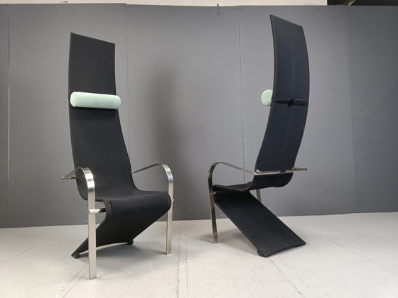 Image 1 of Postmodern King Dining Chairs By Belgochrom - Set Of 6 