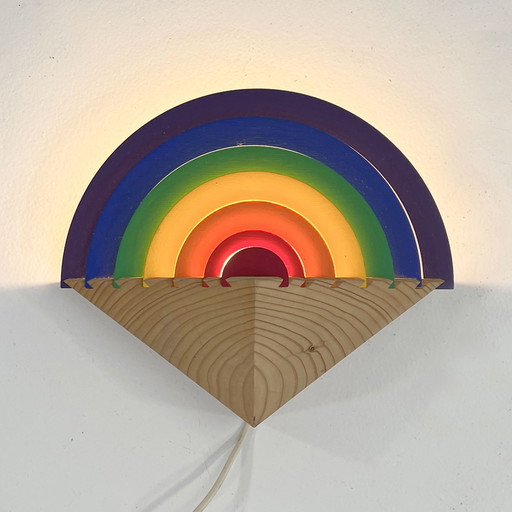 Rainbow Wood Night Lamp By Kiener Zürich, 1980S