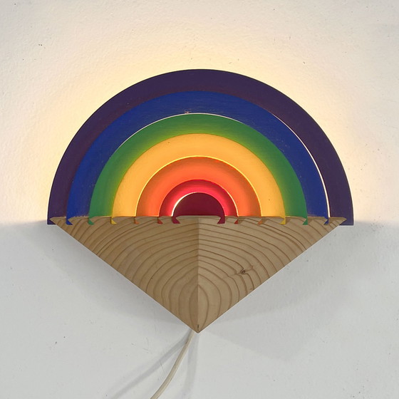 Image 1 of Rainbow Wood Night Lamp By Kiener Zürich, 1980S