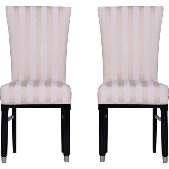 Image 1 of Coppia di sedie da pranzo bianche vintage in stile Art Déco, Francia anni '20