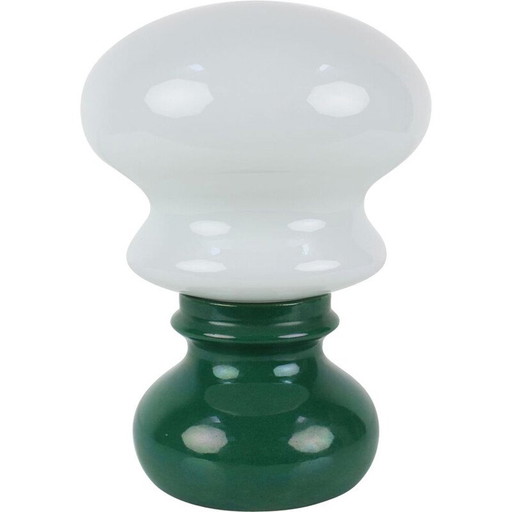 Vintage glass and ceramic table lamp by Ivan Jakeš for Osvetlovaci Sklo, Czechoslovakia 1960