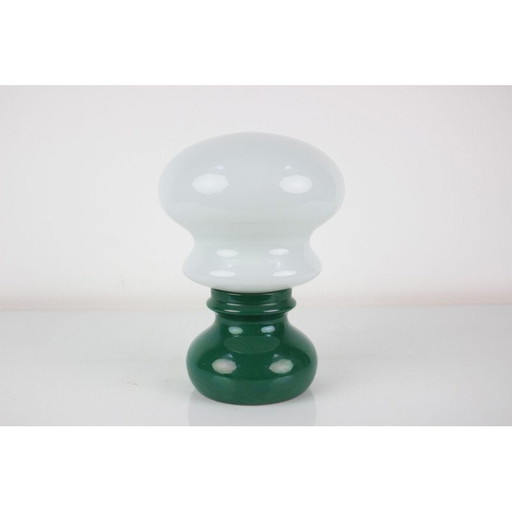 Vintage glass and ceramic table lamp by Ivan Jakeš for Osvetlovaci Sklo, Czechoslovakia 1960