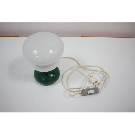 Image 1 of Vintage glass and ceramic table lamp by Ivan Jakeš for Osvetlovaci Sklo, Czechoslovakia 1960