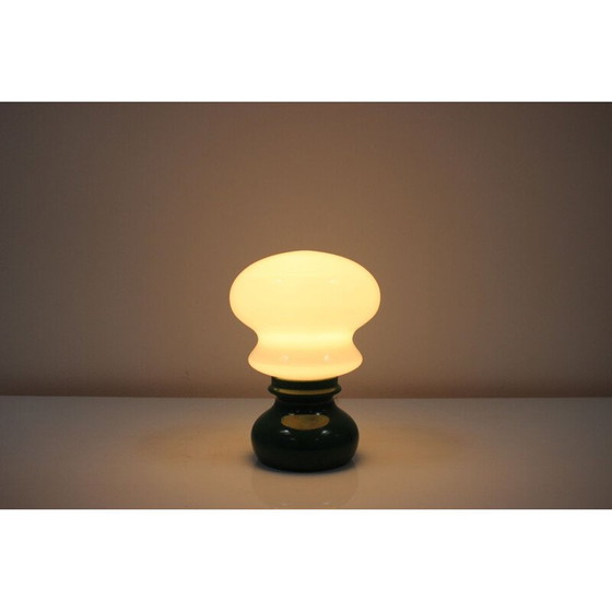 Image 1 of Vintage glass and ceramic table lamp by Ivan Jakeš for Osvetlovaci Sklo, Czechoslovakia 1960