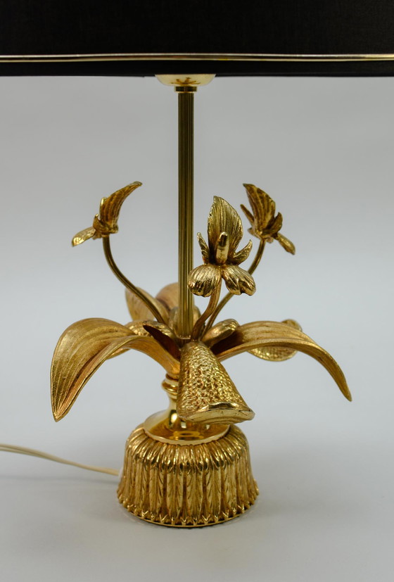 Image 1 of Lampe de table 'Fleur de Lis' exclusive en laiton, Mid Century Design, années 1960.