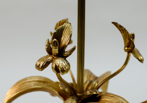 Image 1 of Lampe de table 'Fleur de Lis' exclusive en laiton, Mid Century Design, années 1960.