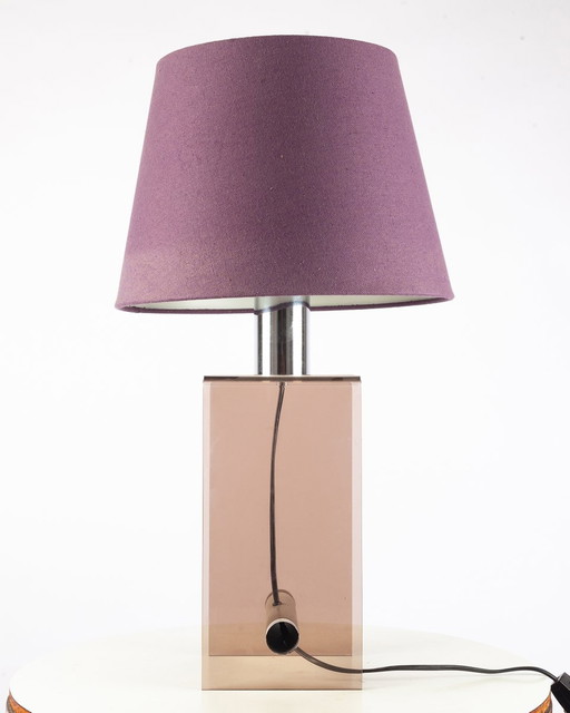 Vintage table lamp made of Plexiglass