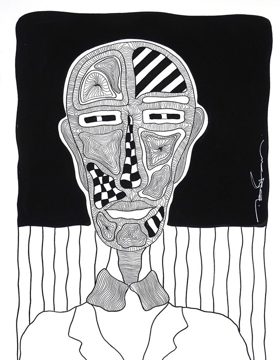 Image 1 of Original Signed Drawing - The Big Fat Boy - The Man In The Right Corner