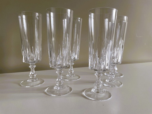 6X Champagne Flutes Cristal D'Arques