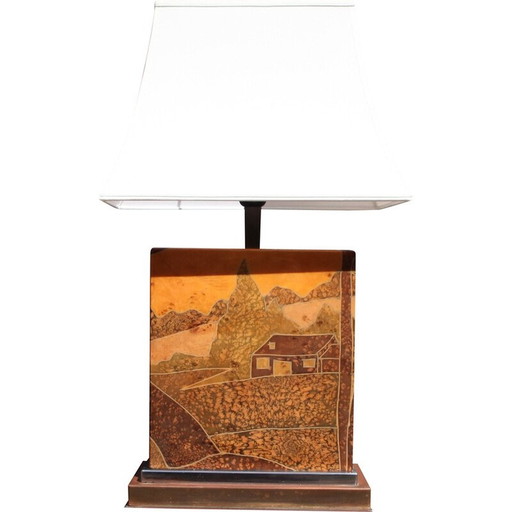Vintage resin lamp by Jean Claude Mahey