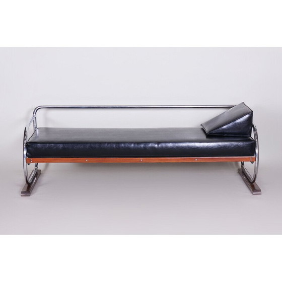 Image 1 of Vintage 3-seat black sofa by Robert Slezak for Slezak Factories, 1930