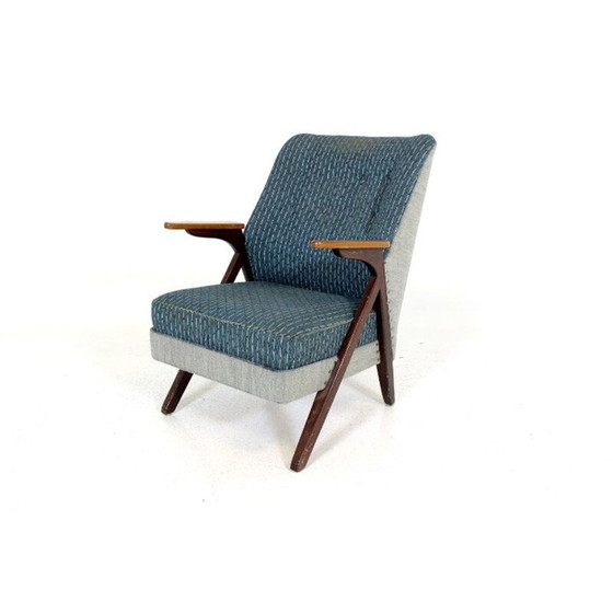Image 1 of Vintage blue-grey armchair, Sweden, scandinavian 1960