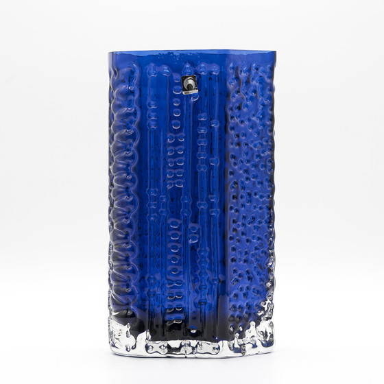 Image 1 of Op-Art Kristallglaswerk Hirschberg Bubble Glass Vase Retro 70s Arctic Ice-glass