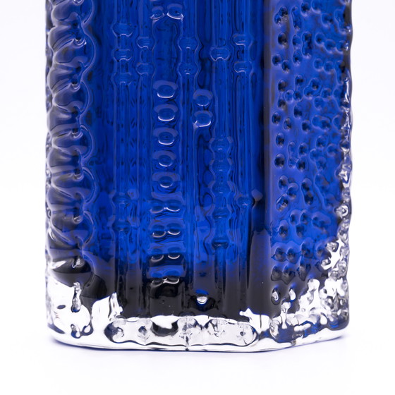 Image 1 of Op-Art Kristallglaswerk Hirschberg Bubble Glass Vase Retro 70s Arctic Ice-glass