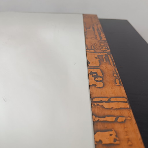 Mid - Century Mirror - Copper Relief