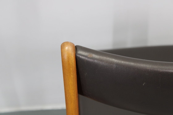 Image 1 of 1960S Set Of 6 Teak Dining Chairs In Leatherette , Denmark