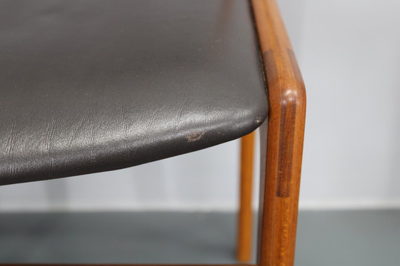 Image 1 of 1960S Set Of 6 Teak Dining Chairs In Leatherette , Denmark