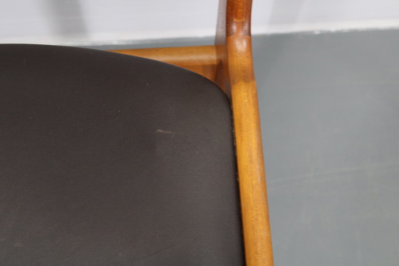 Image 1 of 1960S Set Of 6 Teak Dining Chairs In Leatherette , Denmark