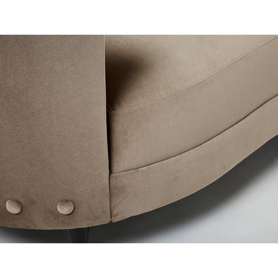 Image 1 of Vintage taupe velvet sofa by Federico Munari, 1960