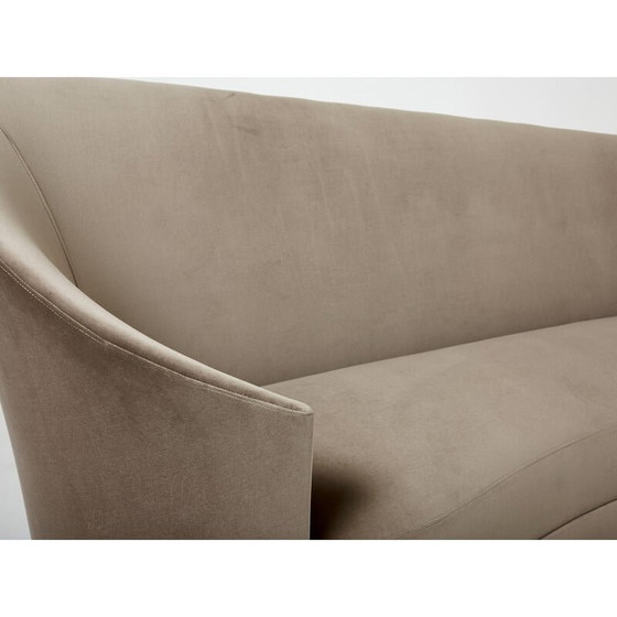 Image 1 of Vintage taupe velvet sofa by Federico Munari, 1960