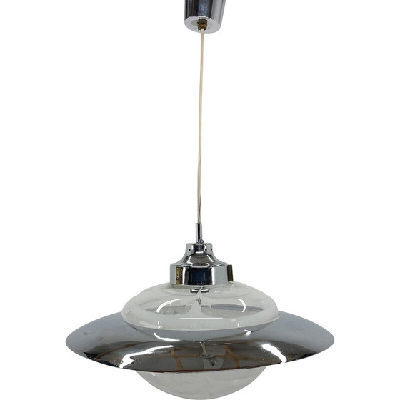 Image 1 of Vintage Saturn pendant lamp in Murano glass and chrome, Italy 1970s