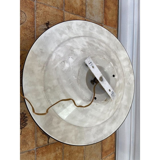 Image 1 of Lampada da soffitto vintage in vetro di Murano e ottone modello "Pompeo" di Angelo Brotto per Esperia, 1980