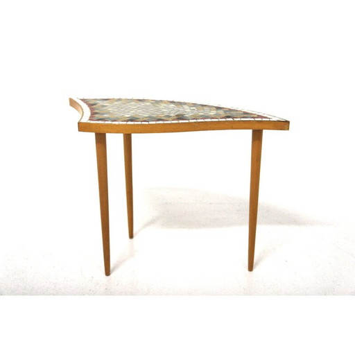 Vintage armchair in teak and imitation leather, Sweden 1960