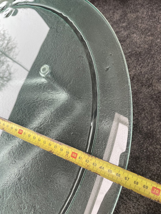 Image 1 of Tavolino da caffè vintage in vetro ghiacciato, pezzo unico e raro 