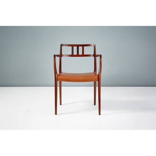 Vintage model 64 armchair for J.L. Moller in rosewood and leather 1960s