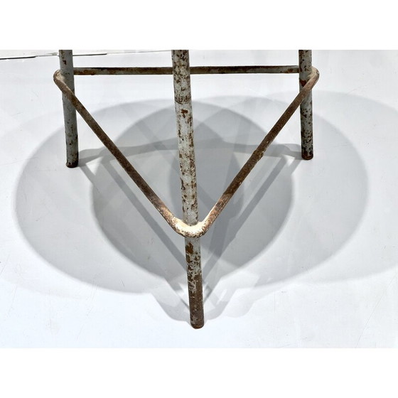 Image 1 of Vintage iron and teak stool by Pierre Jeanneret, 1960