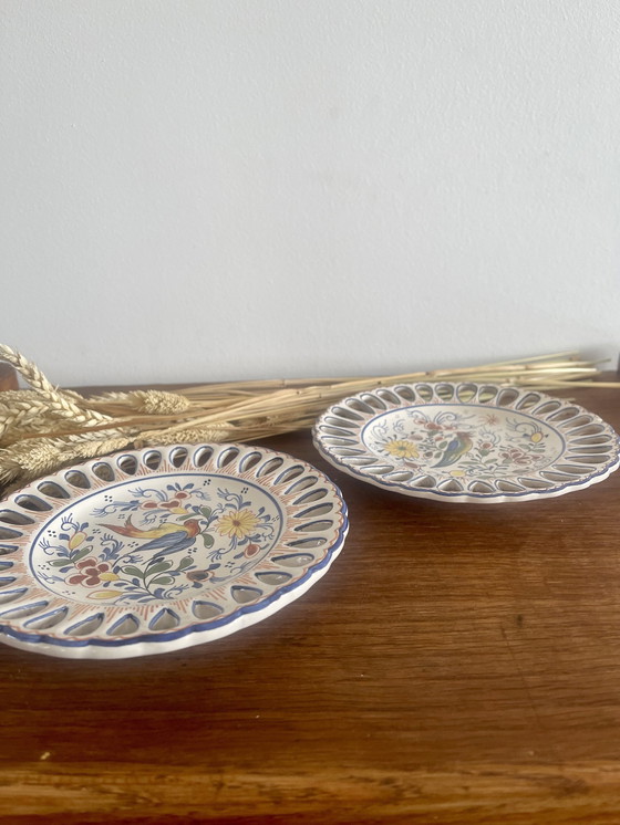 Image 1 of Pair Of Rouen Earthenware Plates