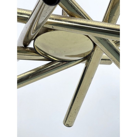 Image 1 of Vintage 12-light brass chandelier by Stilnovo, Italy 1960