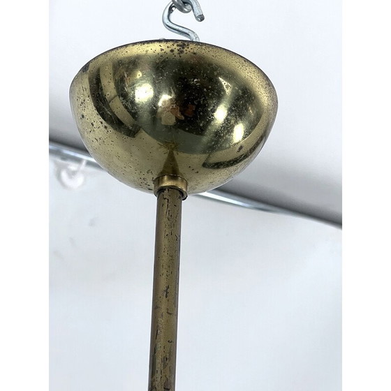 Image 1 of Vintage 12-light brass chandelier by Stilnovo, Italy 1960