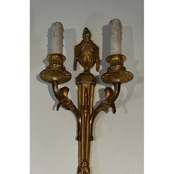 Image 1 of Set of 4 vintage bronze wall lights, France 1940