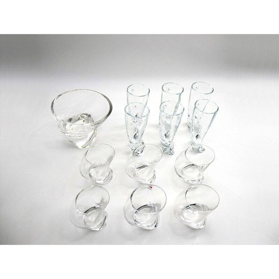 Image 1 of Vintage glass and crystal drinking set by Angelo Mangiarotti for Cristallerie Il Colle, 1970