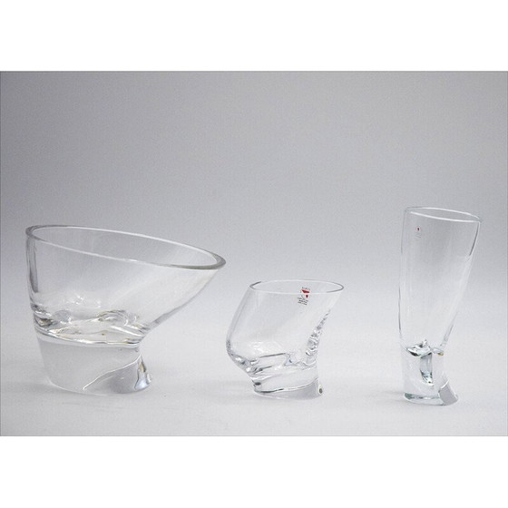 Image 1 of Vintage glass and crystal drinking set by Angelo Mangiarotti for Cristallerie Il Colle, 1970