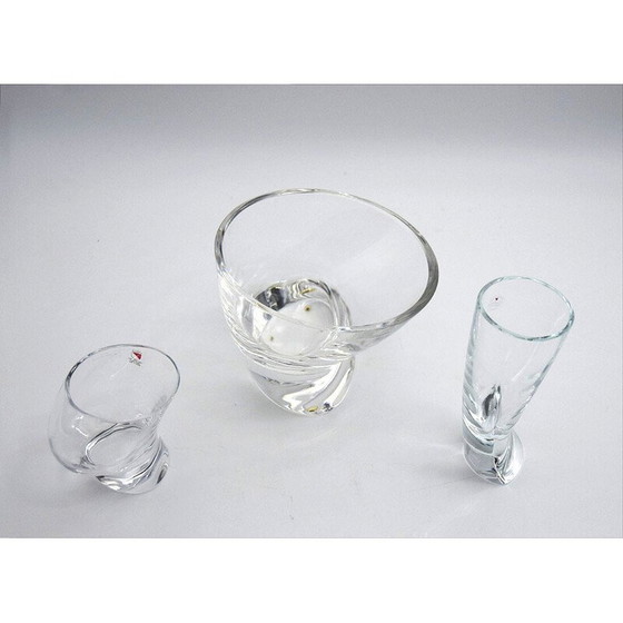 Image 1 of Vintage glass and crystal drinking set by Angelo Mangiarotti for Cristallerie Il Colle, 1970