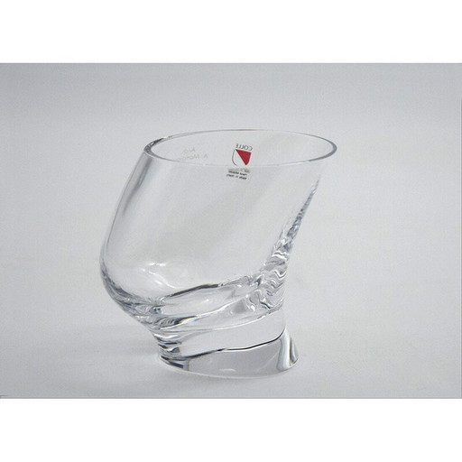 Vintage glass and crystal drinking set by Angelo Mangiarotti for Cristallerie Il Colle, 1970